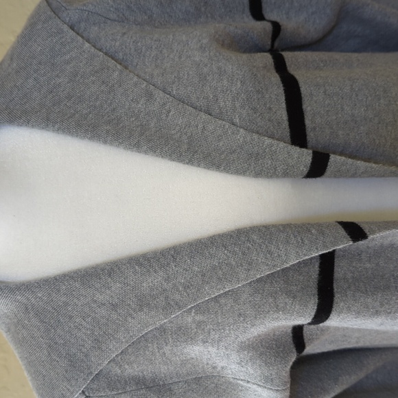 I. N. Studio Gray Colorblock Open Front Cardigan with Sailor Collar Size Medium - Picture 2 of 7